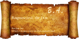 Bagnovini Arita névjegykártya